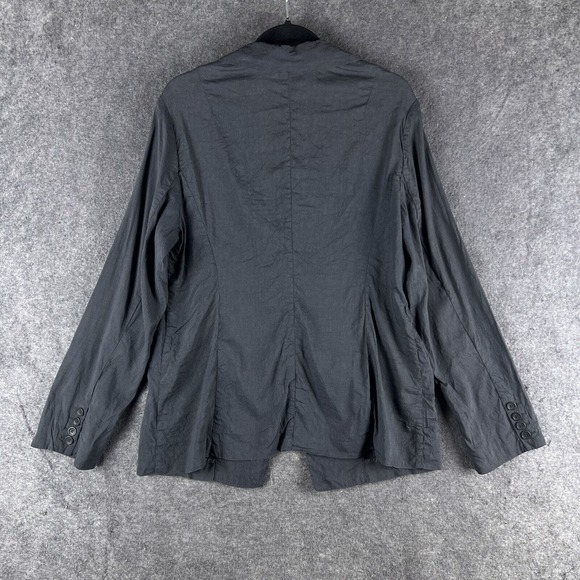 EILEEN FISHER Jacket Womens 16W Gray Linen Blazer Button Front Pockets - Picture 9 of 14
